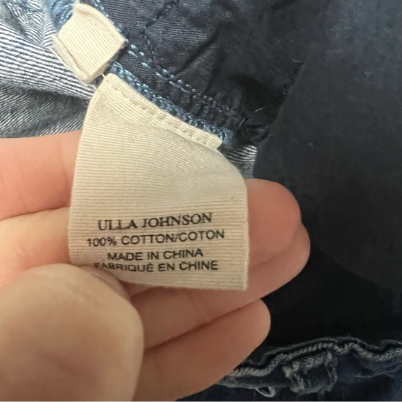 ULLA JOHNSON Jeans Womens Size 6 Blue Alex Lace Up Tie Waist Mid Rise Straight - Picture 8 of 9